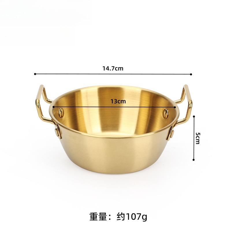 Korean Style Lamian Noodles Pan With Handle Stainless Steel Household Kitchen Pan Snack Kimchi Food Sauce Seasoning Dishes