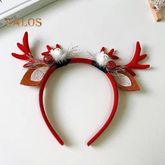 Realistic Deer Antlers Headband Adults Kids Soft Fabric Durable Construction Reindeer Design Christmas Hair Hoop