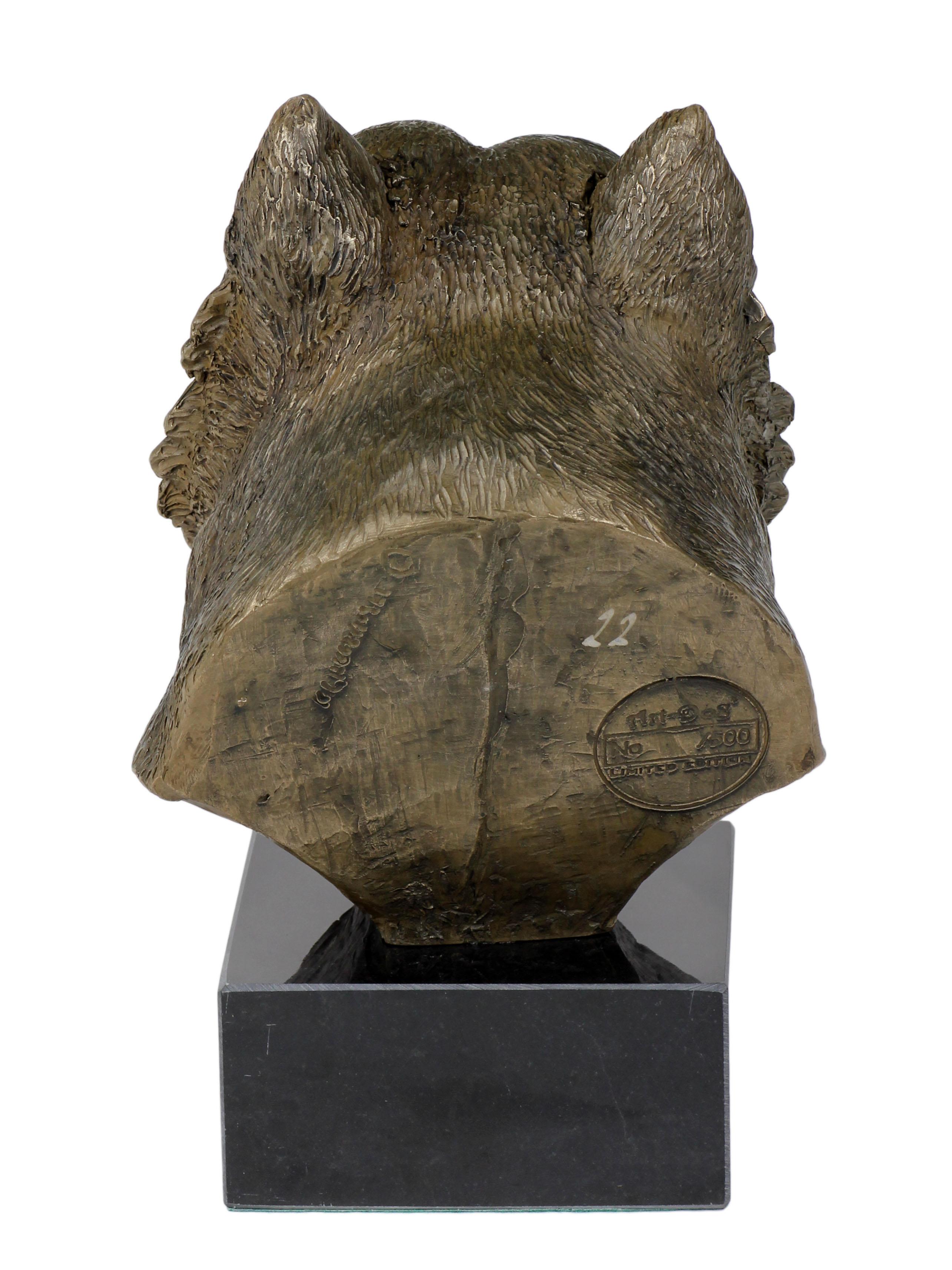 Buste Norwich Terrier – Statue Chien Édition Limitée – Art Dog FR – Résine/Bronze