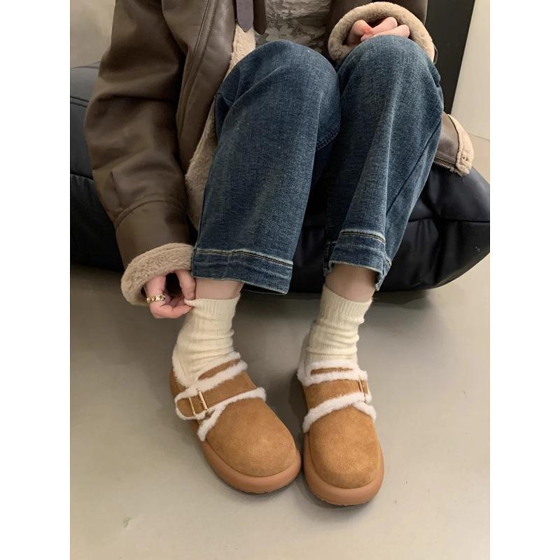thick-soled belt buckle, velvet Birkenstocks, one pedal, fluffy shoes, and warm snow shoes and cotton shoes.