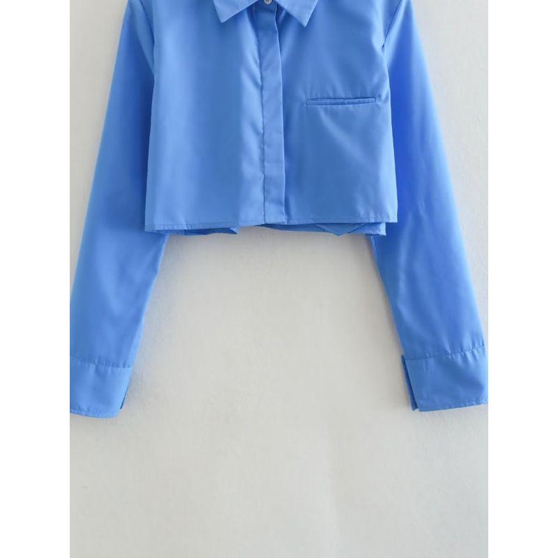 Kaslead Fashion Wind Short Lapels Long Sleeves Poplin
