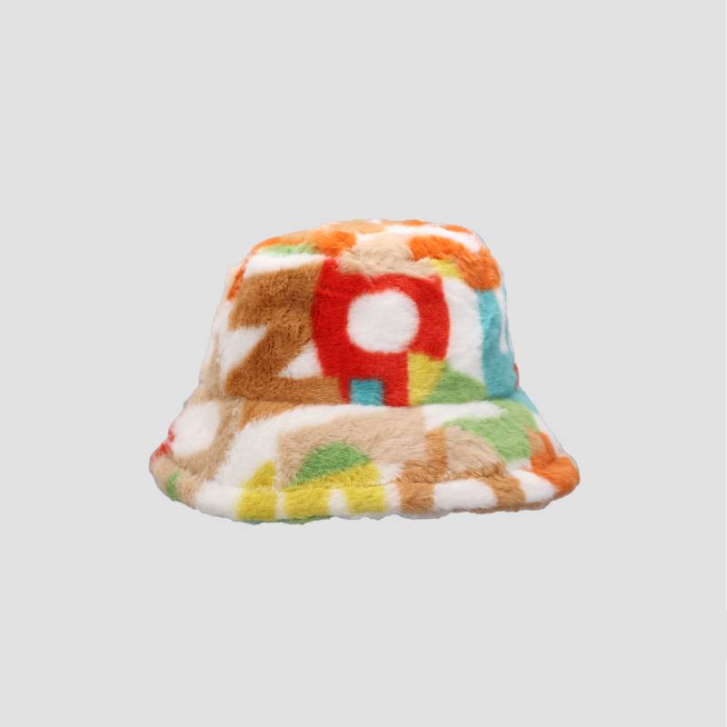 Dye Leopard Tie Print Plush Retro Fisherman Hat Thickened Warm Accessories Girl