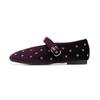 BARBARA Velvet Mary Jane Flat Bbi534pr