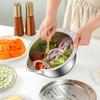 Rice Washer Strainer Bowl Stainless Steel 304 Rice Washing Bowl Rice Sieve Colander Fruit And Vegetable Strainer Kitchen Tools