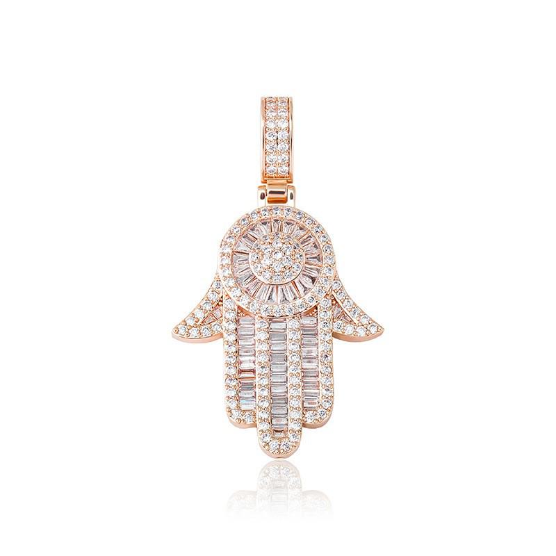Men's Trendy Retro Fatima Hand Zircon Necklace