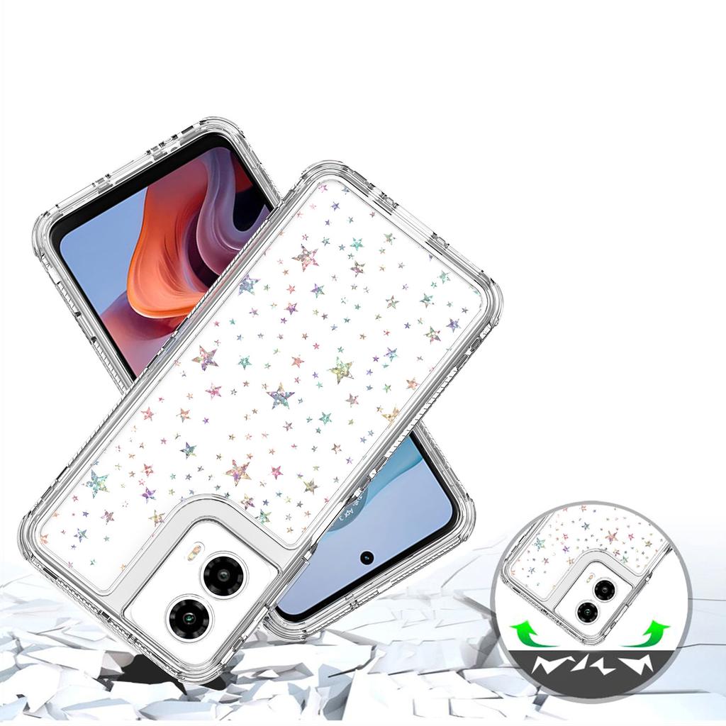 For Motorola Moto G34 5G Case Precise Cutouts Acrylic TPU Clear Phone Cover with Laser-printed Film