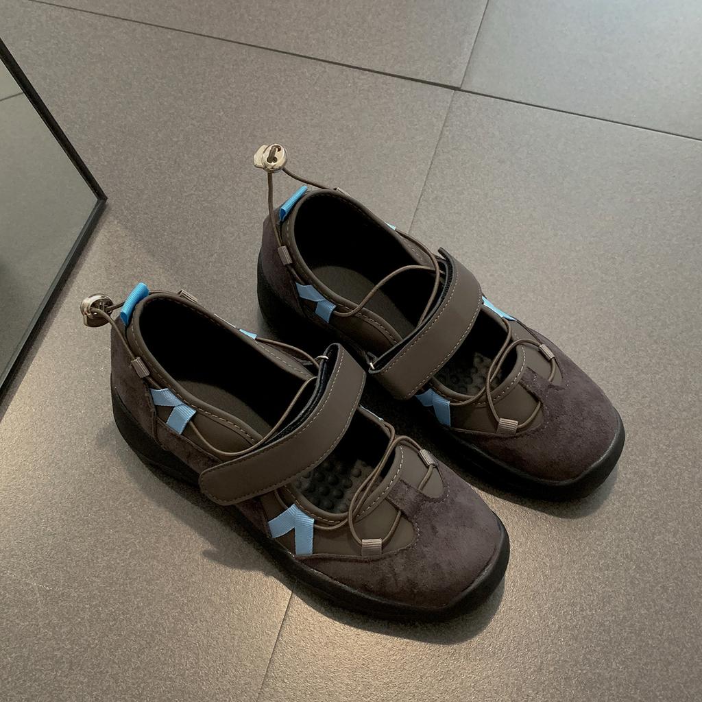 Retro thick-soled shallow-mouth sports Mary Jane single shoes women's 2025 new autumn casual versatile height-increasing moral training shoes