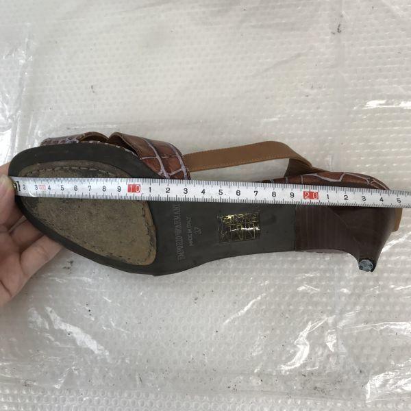 Emporio Armani Italy Ankle Strap Sandals Women’s 37 23.5 Brown