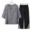 Mid-Aged Women's Chinese Style Seven-Sleeve Top & Pants Set