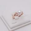 Color Gold Inlaid Pearl Ring Color Gold Beautiful Purple Gold Plated Rose Gold Live Ring
