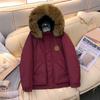 Winter New Fashion Parker Down Jacket Women's Short Big Fur Collar Outdoor Sports Velcro Jacket Tide