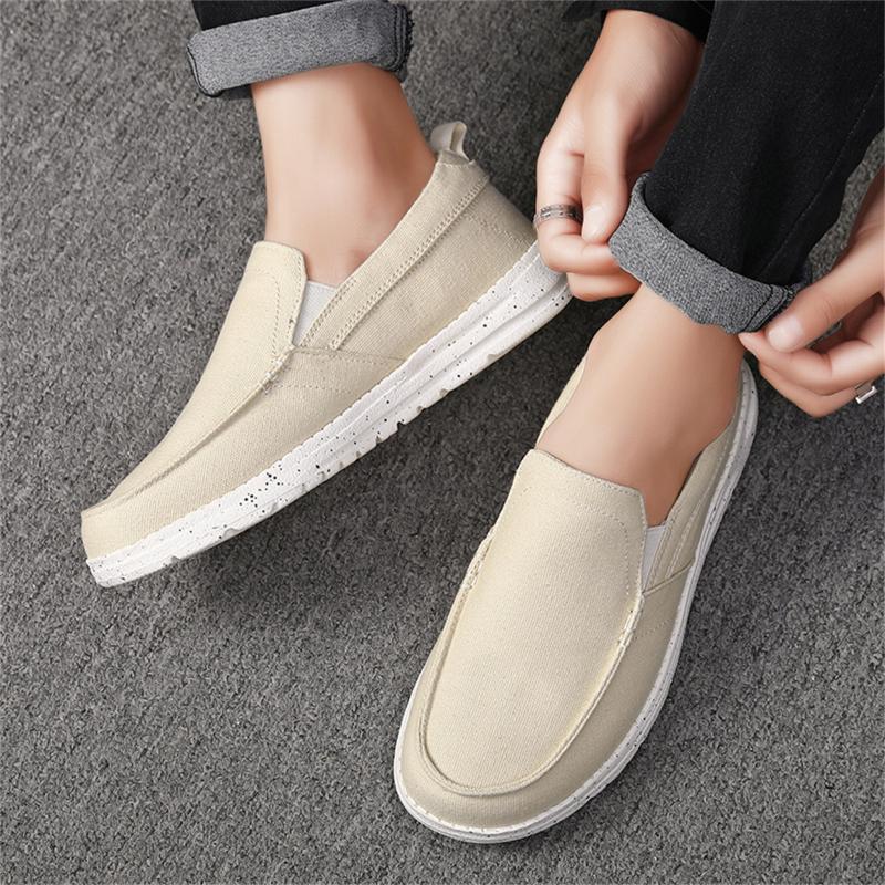 Fashion New Casual Shoes 2024 for Spring Autumn Men Canvas Breathable Large Size Casual Shoes Anti Slip Shoes Solid Color E Flat