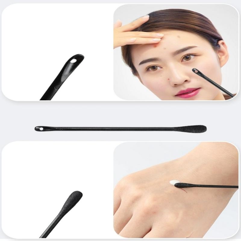 Disposable Acne Squeezing Cotton Swab Tool Blackhead Removal Scraping Stick Blackhead & Pimple Extractor Nose Shovel Cleaning