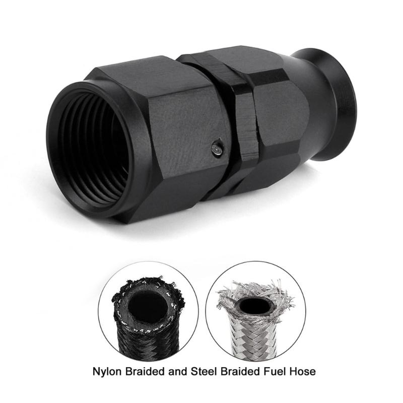 Pack of 4 PTFE Fuel Hose End Joint Fitting Adapter Straight Aluminum Hose End Fitting Auto Accessory Quick Installation
