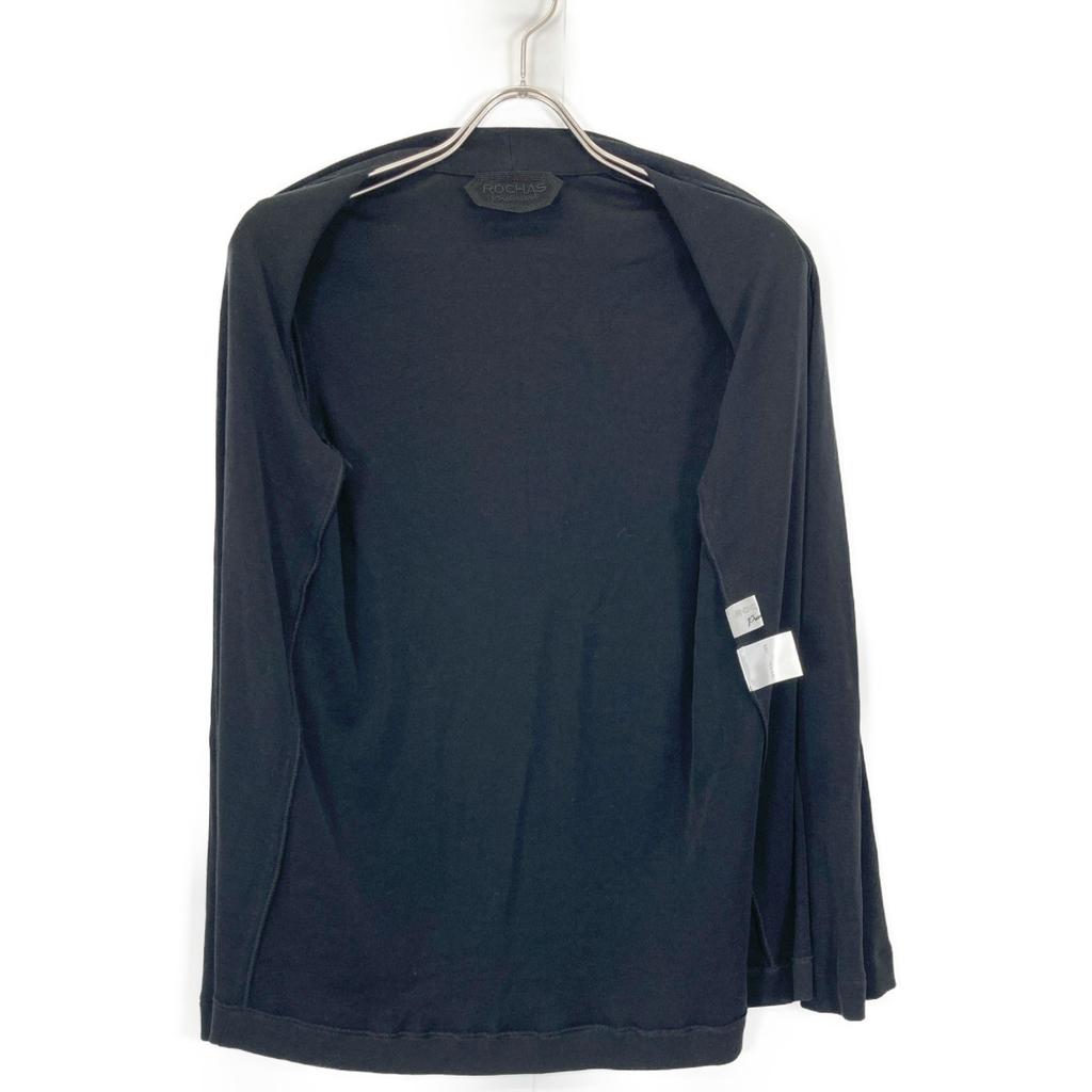 ROCHAS Black cotton high gauge knit top cardigan 0401528 tops 9 blackUsed