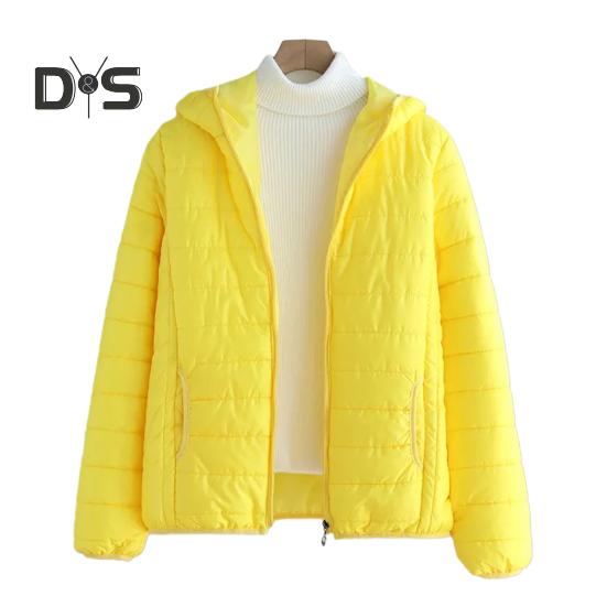Fall Winter Women Jacket Thick Padded Warm Windproof Soft Zipper Closure Loose Cardigan Hooded Long Sleeve Lady Down Coat