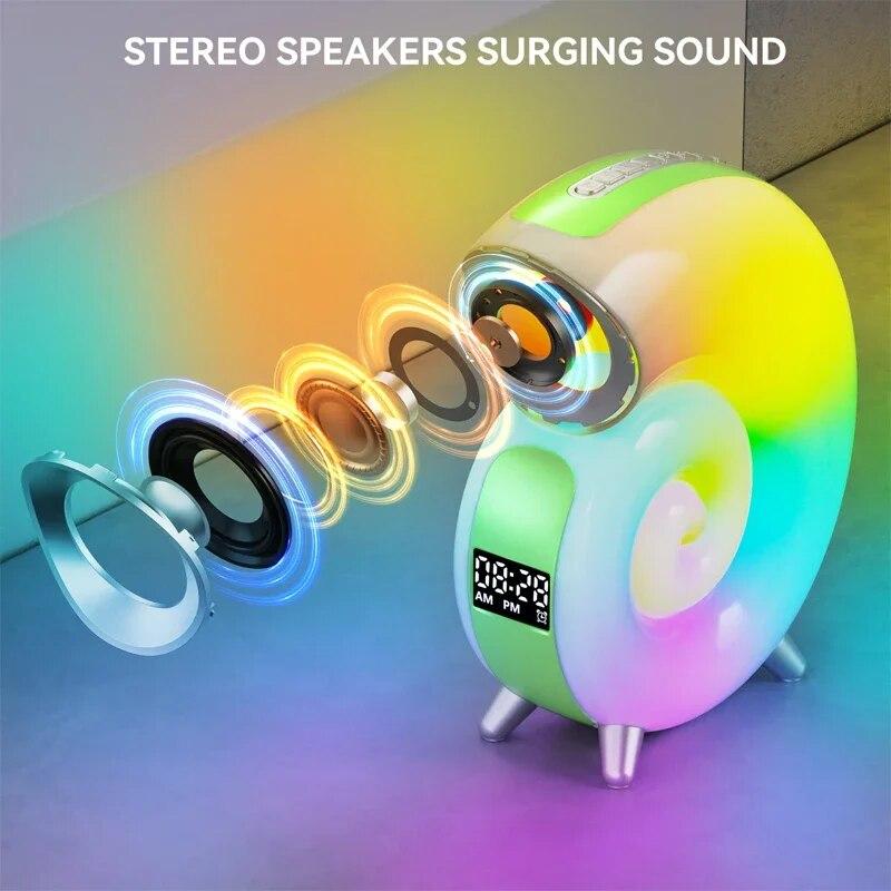 Difuzor Bluetooth Control aplicație LED RGB Lumină de noapte Lampă Ceas cu alarmă Difuzor fără fir Muzică HiFi Stereo Sunet Subwoofer Cadou