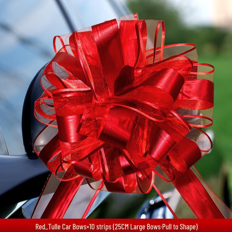 Large Red Wedding Car Pull Bow Decoration with Ribbon