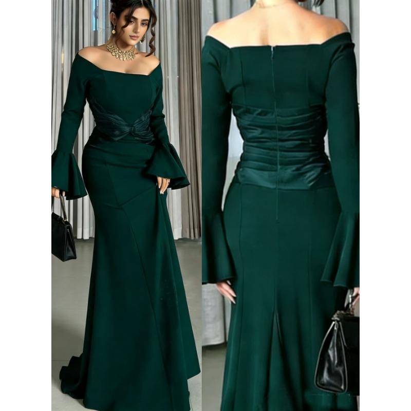 Womens One Shoulder Long Sleeve Slim Fit Formal Evening Party Banquet Dress