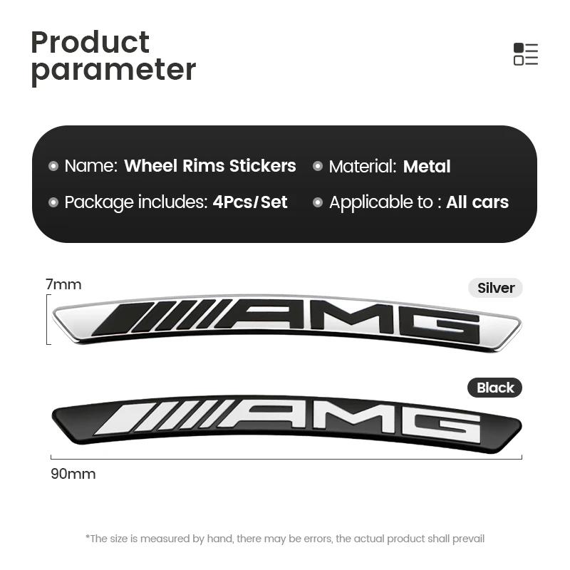 4ks Styling auta Ráfek kola Hliníková nálepka s logem Nálepky na náboje kol Pro Mercedes Benz AMG A B C E G CLA C63 C63S E53 GT SLK W176