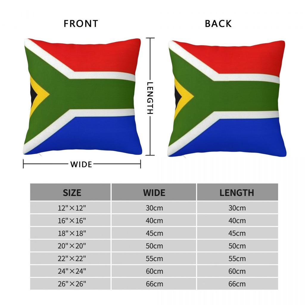 3D South African Flag Square Pillowcase Polyester Linen Velvet Printed Decorative Throw Pillow Case Sofa Seater Cushion Cover