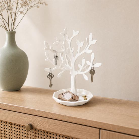 Schmuckbaum Halter, 3D Gedruckter Schmuckständer Schmuckschale, Moderner Schmuck Organizer für Ohrringe Halsketten Ringe
