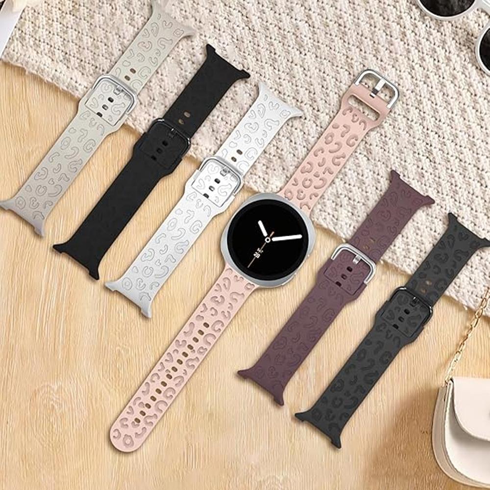 Band for Samsung Galaxy watch 8/8 classic 46mm 44mm 40mm Engraved Leopard Wrist Bracelets Correa pulseras Galaxy watch 8 Strap
