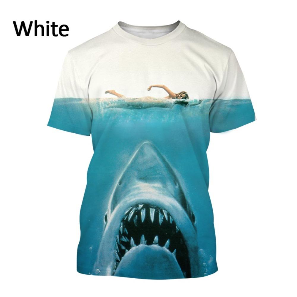 Trendy New Animal Big Shark 3D Printing T-shirt Retro Men's Summer Casual Fashion Men's T-shirt Top
