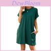 Urban Style Long Sleeve Dress With Pockets In Polyester For Casual Office Wear