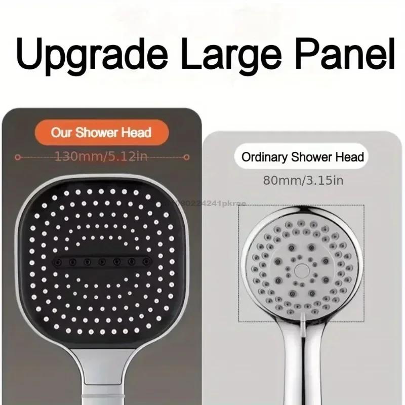 3-Modes High Pressure Shower Head Water Saving Shower Heads Adjustable Water Massage Sprayer Home Bathroom Accessories