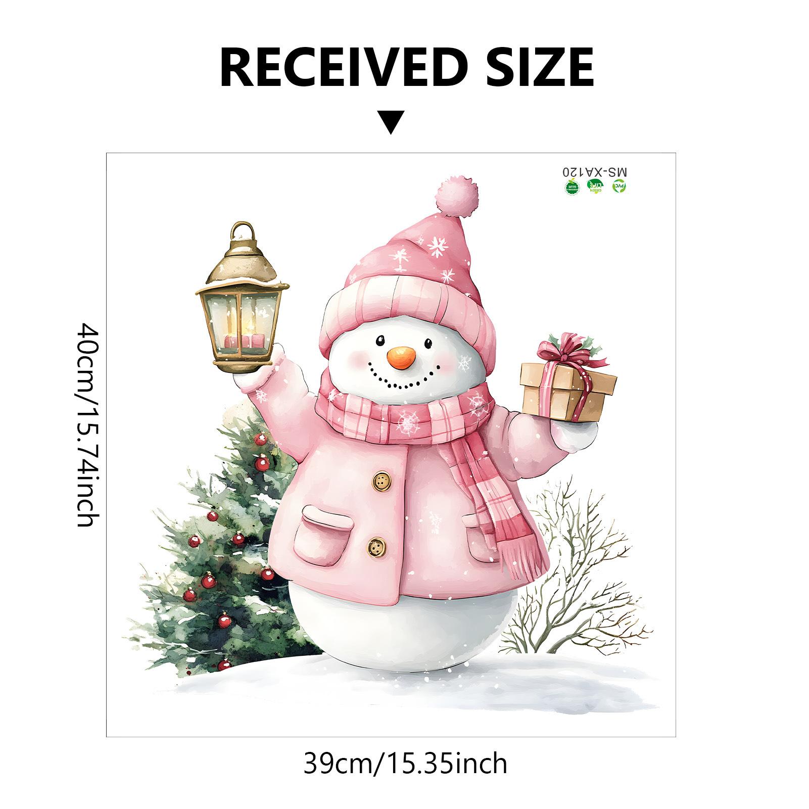 Christmas Cartoon Cute Snowman Christmas Tree Festival Party Window Decoration Wall Stickers 40cmx39cm