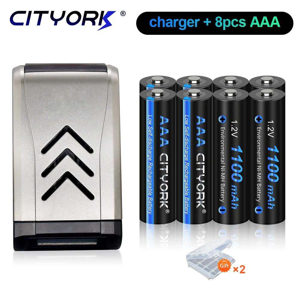 CITYORK 1.2V AAA Rechargeable Battery 1100mAh NI-MH Charged AAA Batteries For Toys Mouse aaa battery