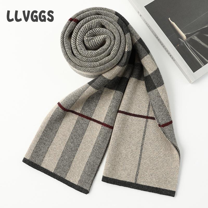 

New cashmere scarf men s plaid cashmere men s scarf simple and fashionable men s cashmere scarf warm student scarf 180cm сірий колір