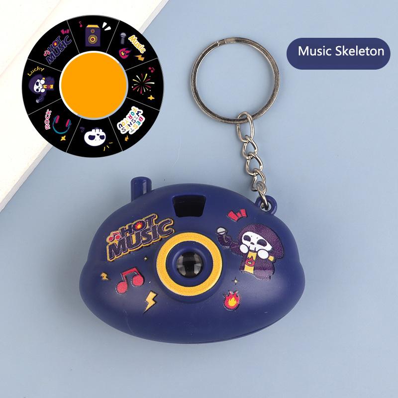 Creative Cute Cartoon Mini Camera Slideshow Light Projector Keychain Children's Toy Bag Pendant Accessories