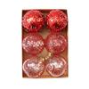 8cm Boutique Transparent Hand-Painted Christmas Ball Set - 6pcs Holiday Tree Ornaments