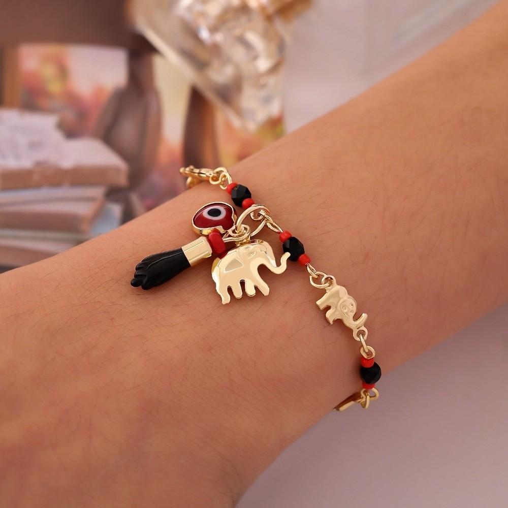 Adjustable Bohemian Style Bead Bracelet Vintage Retro Bracelet Fashion Elephant Bracelet Women
