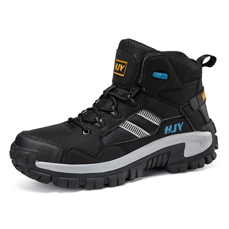Casual Sneakers Men Lace-up High-top Comfortable Wear-resistant Breathable Hiking Shoes Men Shock-absorbing Outdoor Sports Shoes