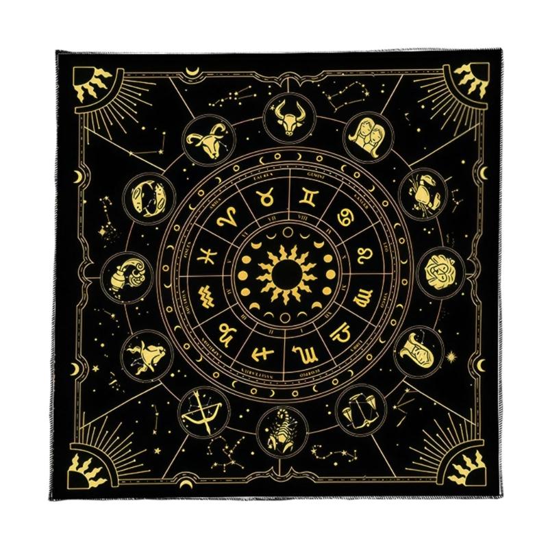 Constellations Pattern Tarots Card Tablecloth Altars Cloth Altars Cloth Divinations Card Table Cloth Tapestry Easy Use 60x60cm