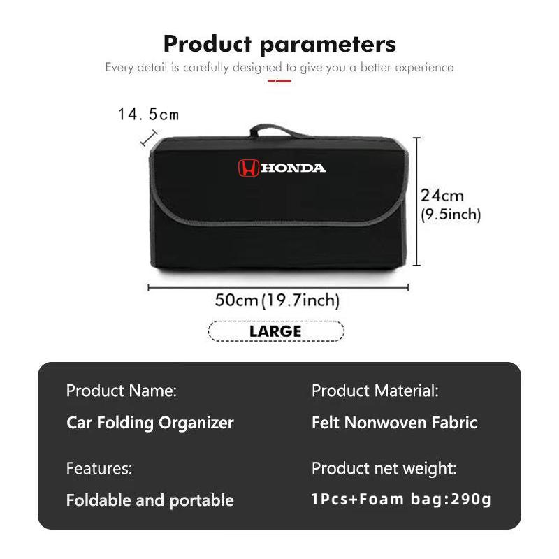 Car Trunk Organizer Felt Cloth Folding Storage Bag Auto Accessories f For Honda Civic Fit Jazz Accord Pilot CRV Odyssey Passport