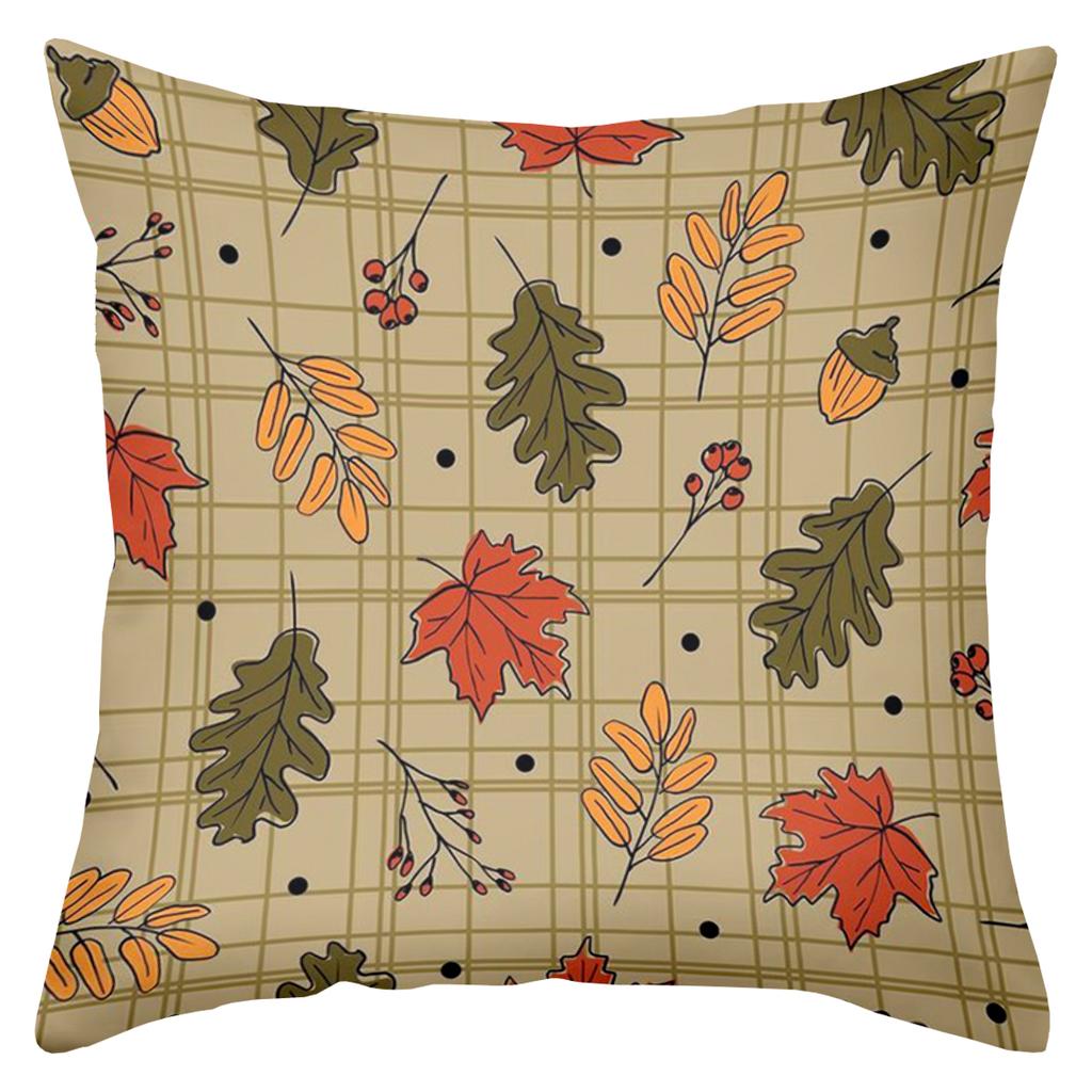 Autumn Leaves Oak Berry Pattern Decorative Throw Pillows Polyester pillowcase, sofa decorative cushion cov Headboard Pillow