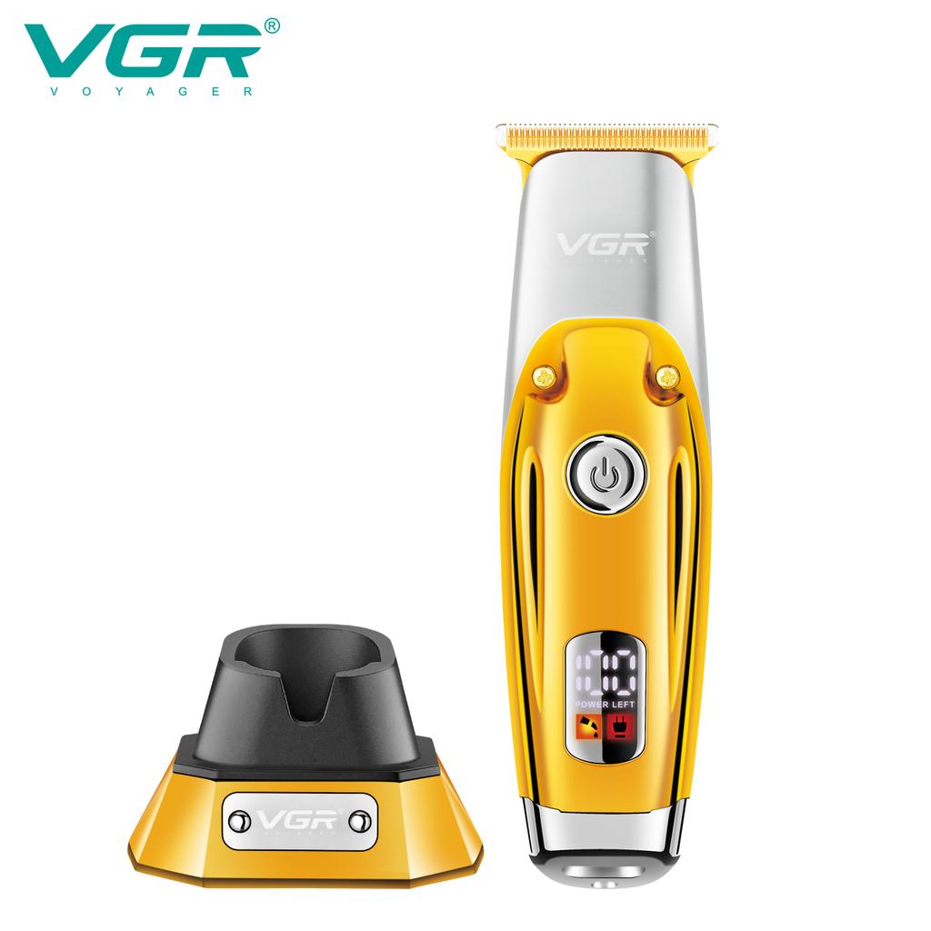 VGR 277 Electric Hair Clipper Rechargeable Portable Home Appliance Care Barber Trimmer for Men LCD USB Salon Blade Waterproof and Long-lasting