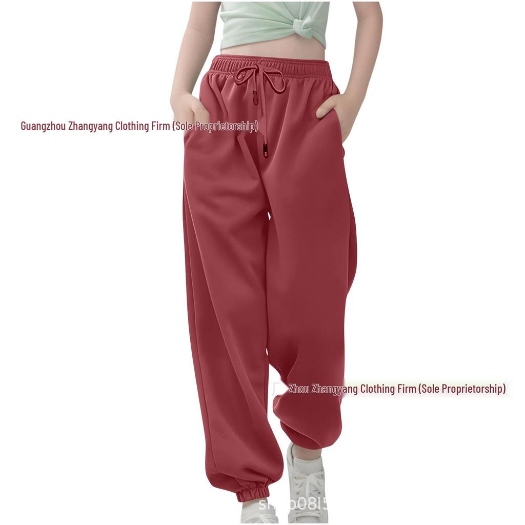 Pantaloni della tuta tinta unita larghi per bambini 2024 per primavera e autunno