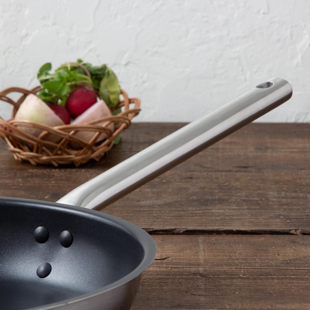 Endo Shoji Commercial Murano Induction Teflon Select Frying Pan, 28cm, Induction Compatible, 18-8 Stainless Steel with Teflon Coating (AHLV703)