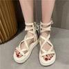 Sexy High Top  Strap Sandals Women Summer Fashion Hollow Zip Design Open Toe Roman Gladiator Thick-soled Platform Sandals