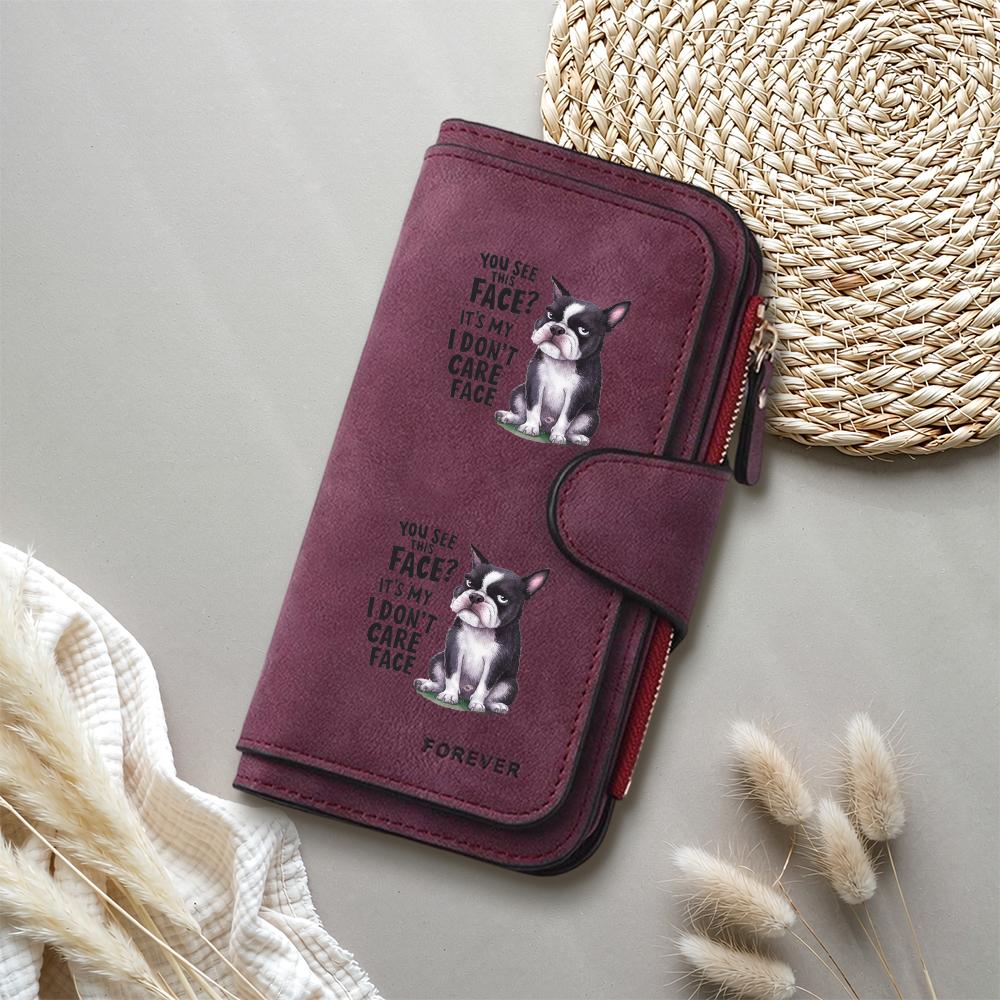 Cute French Bulldog Pattern Women Long Wallet Large Capacity Multi Slot Purse