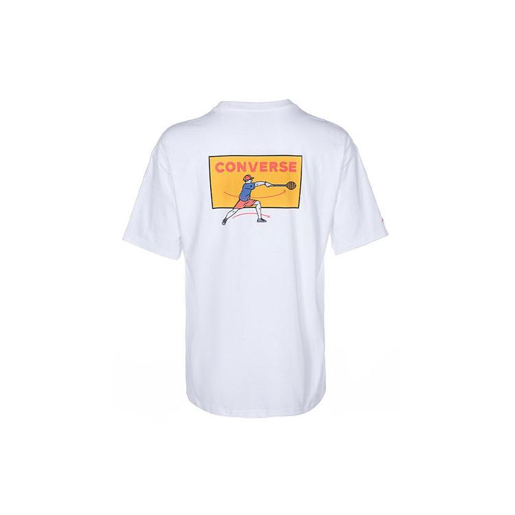 Converse T Shirts Unisex White Crew Neck Moderate Straight Fit 10022782-A01