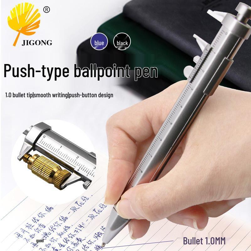 Multi-Purpose 0-100mm Plastic Caliper Ballpoint Pen - Creative Student Gift