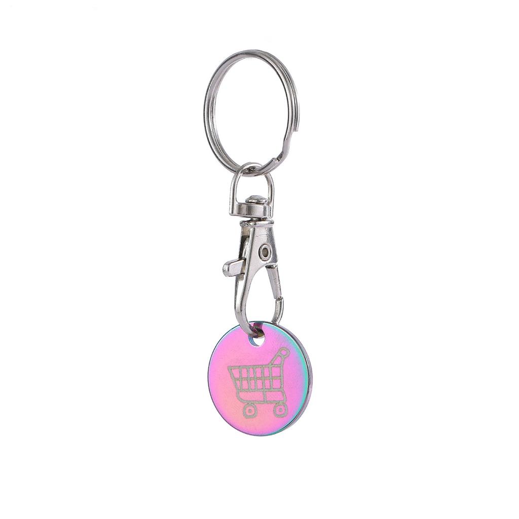 Stainless Steel Keychain Supermarket Hand Push Shopping Cart Parts Supermarket Shopping Coin