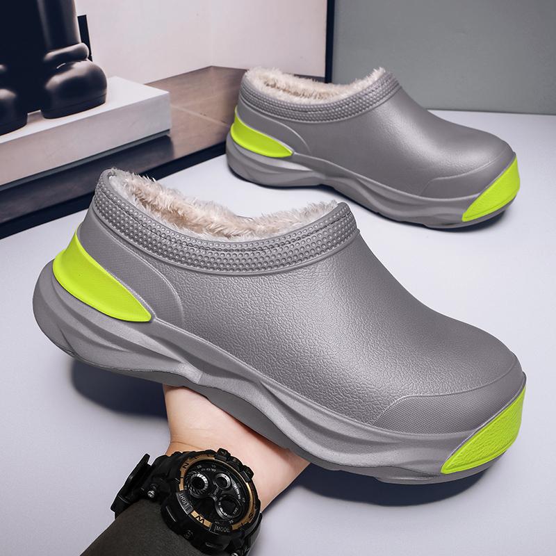 2024 NEW Winter Chef Shoes Waterproof Warm EVA Slip On Kitchen Work Shoes Anti-skid Wear-resistant Outdoor Garden Shoes for Men