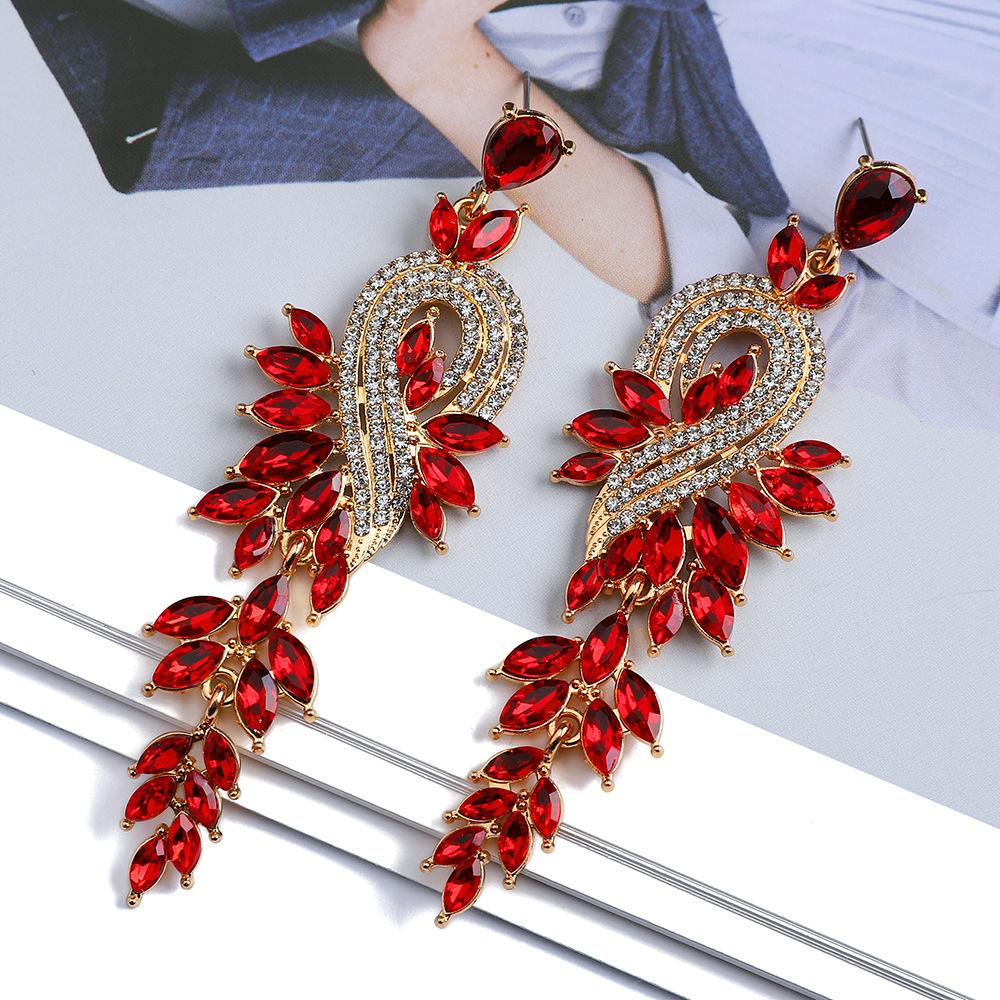 High-end fashion earrings Phoenix water drop shape long women's accessories pendant earrings